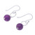 Round Amethyst Dangle Earrings Crafted in Thailand 'Ring Shimmer'