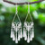 Handmade Sterling Silver Filigree Chandelier Earrings 'Diamond Fountains'