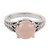 Rose Quartz Single-Stone Ring Crafted in India 'Gleaming Pink'