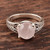 Rose Quartz Single-Stone Ring Crafted in India 'Gleaming Pink'