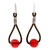 Carnelian and Karen Silver Dangle Earrings with Leather 'Spring Passion'