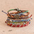 Colorful Glass Beaded Macrame Bracelets Set of 7 'Histories'