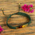 Amber Wristband Bracelet with Viridian Cord from Mexico 'Age-Old Elegance in Viridian'