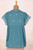 Hand Embroidered Teal Cotton Blouse 'Casual Charm'