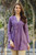 Hand Embroidered Lilac Cotton Tunic from India 'Lilac Garden'