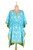 Screen Printed Turquoise Cotton Caftan from India 'Diamonds Are Forever'