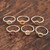 Gemstone Solitaire Rings from India Set of 6 'Sparkling Sextet'