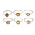 Gemstone Solitaire Rings from India Set of 6 'Sparkling Sextet'