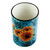 Sunflower Motif Ceramic Vase from Mexico 'Brilliant Sunflower'