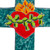 Signed Colorful Ceramic Wall Cross from Mexico 'Heart of Faith'
