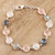 24-Carat Multi-Gemstone Link Bracelet in Pink from India 'Soft Round Glitter'