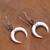 Garnet Crescent Dangle Earrings from Bali 'Sanur Crescents'