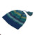 Shades of Blue and Green 100 Alpaca Knit Hat with Tassel 'Sea Dreams'