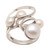 Creamy White Cultured Pearl Cocktail Ring 'Wave Crest'