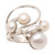 Creamy White Cultured Pearl Cocktail Ring 'Wave Crest'