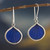 Andean Handmade Sterling Silver Blue Leaf Earrings 'Blue Leaf Drops'