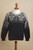 Men's Grey Alpaca Wool Snowflake Motif Sweater 'Inca Snowflake'