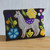 Llama Motif Black Wool Cosmetic Bag from Peru 'Llama Glam in Grey'