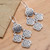 Sterling Silver Chandelier Earrings from Bali 'Four-Petaled Flowers'