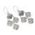 Sterling Silver Chandelier Earrings from Bali 'Four-Petaled Flowers'