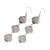 Artisan Crafted Sterling Silver Dangle Earrings 'Four-Petaled Flowers'