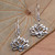 Handcrafted Sterling Silver Lotus Blossom Dangle Earrings 'Lotus Silhouette'