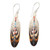 Handcrafted Carved Bone Falcon Feather Theme Earrings 'Falcon Feather'