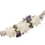 Silver and Amethyst Bracelet with Carved Bone Flowers 'Ivory Lotus'
