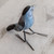 Guatemalan Handcrafted Posable Ceramic Catbird Figurine 'Grey Catbird'
