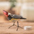 Handcrafted Posable Ceramic Helmeted Woodpecker Figurine 'Helmeted Woodpecker'