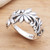 Leafy Vine Sterling Silver Band Ring from Bali 'Flourishing Flora'