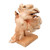 Hand Carved Elephant Sculpture on Wood Stand 'Emerging Elephant'