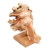 Hand Carved Elephant Sculpture on Wood Stand 'Emerging Elephant'