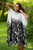 Asymmetrical Batik Cotton Caftan Dress 'Raining Leaves'