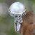 Pearl and Sterling Silver Floral Ring 'Bridal Moon'