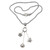 Butterfly and Flower Rainbow Moonstone Harmony Ball Necklace 'Butterfly Blossom'