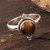 Simple Tiger's Eye and Sterling Silver Ring 'Earth Memory'