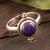 Purple Composite Turquoise and Silver Ring 'Twilight Memory'