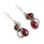 Faceted and Cabochon Garnet Dangle Earrings 'Fireglow'