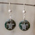 Sterling Silver and Jade Turtle Dangle Earrings 'Love of Nature - Turtle'