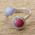 Rhodonite and Lilac Jade Wrap Ring 'Chance Encounter'