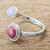 Rhodonite and Lilac Jade Wrap Ring 'Chance Encounter'