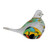 Handblown Brazilian Colorful Bird Art Glass Paperweight 'Confetti Canary'