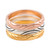 Gold and Silver Engraved Stacking Band Rings Set of 3 'Triple Union'