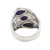 Three Stone Lapis Lazuli and Sterling Silver Cocktail Ring 'Coming and Going'
