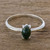 Dark Green Jade Solitaire Ring 'Natural Illusion'