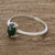Dark Green Jade Solitaire Ring 'Natural Illusion'