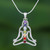 Thai Gemstone and Sterling Silver 7 Chakra Necklace 'Seven Chakra Rainbow'