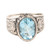 Men's Blue Topaz and Sterling Silver Ring 'Magnificent Glitter'