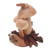 Hand Crafted Mushroom and Snake Wood Sculpture 'Snake on Mushrooms'